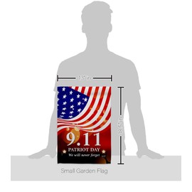 Angeleno Heritage Remember 9/11 Garden Flag Set with Stand Patriot Day World Planet Peace Environment Awareness United State American House Banner Small Yard Gift Double-Sided, Made in USA