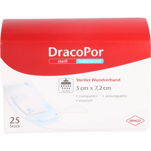 DracoPor Waterproof Wundverband steril 7,2 x 5 cm, 25 pcs. Wound dressings