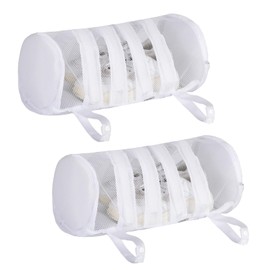 Gurajo Shoe Wash Bags, Mesh Cleaning Bags for Sneaker, Underwear, Socks, Hangable Mesh Laundry Bags for Washing Machine, 2 Packs