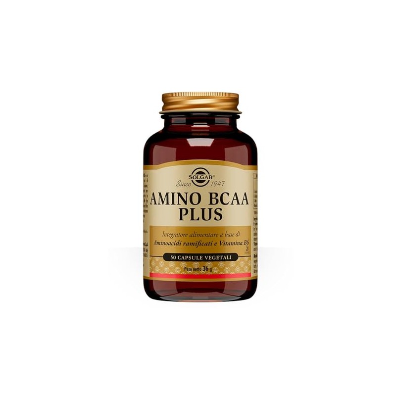 Solgar AMINO BCAA PLUS, 50 capsule vegetali – Aminoacidi ramificati