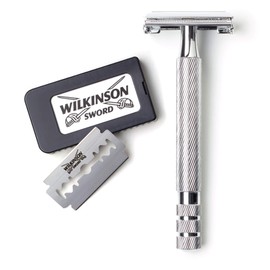 Wilkinson Sword Double Edge Razor for Men With 5 Double Edge Razor Blades Refills
