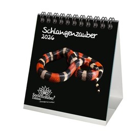 Snake Magic Desk Calendar 10 cm x 10 cm for 2026 – Gift Set Contents: 1 x Calendar, 1 x Christmas Pendant, 1 x Greeting Tag (3 Pieces Total)