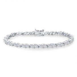 Tennis Bracelets for Women Sterling Silver 24K White Gold Plated 5A Cubic Zirconia Tennis Bracelet Jewelry Gifts for Wife Mom Anniversary Mothers Day Birthday Valentines