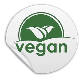 25mm Round White Vegan Green Stickers Food Labels allergen Labelling Gloss (100)