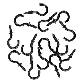100 PCS 1/2IN Screw in Cup Hooks，Mounted on Wall Ceiling，Black Zinc Plated Metal Hooks for Hanging Lights,Plants, Indoor Outdoor for Utensils Decor (100, 1/2 in)