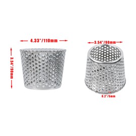PVC Termination Cap Mesh Screen Vent Cover for 3.64"-4.32" Inner Diameter Round Furnace, 304 Stainless Steel Roof Vent Cap for Conical Exhaust Pipe (110mm×90mm×901mm/4.33"×3.54"×3.54")