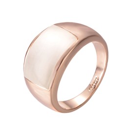 Yoursfs White Zircon Gold Ring for Women Large Round Rose Gold Rings Stainless Steel Ring for Dainty Jewelry