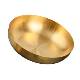 Hemoton Stainless Steel Mixing Bowl 9.4inch Pasta Plates Bowl Japanese Ramen Noodle Bowl Gold Metal Soup Bowl Salad Serving Bowl for Fruit Udon Soba Pho Asian Noodles