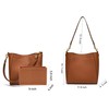 DORIS&JACKY Leather Bucket Tote Bag For Women Medium Hobo Shoulder