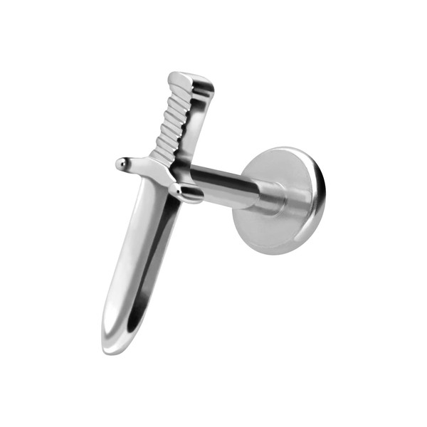PIERCINGLINE Titanium Labret with Internal Thread | Sword | Piercing