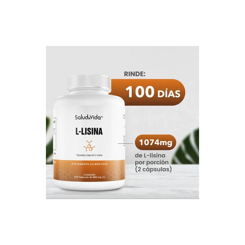 L-lisina 200 Cápsulas Salud & Vida Mx N/a