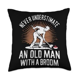 Curling Player Curler Sport Lover Curling Stone Throw Pillow