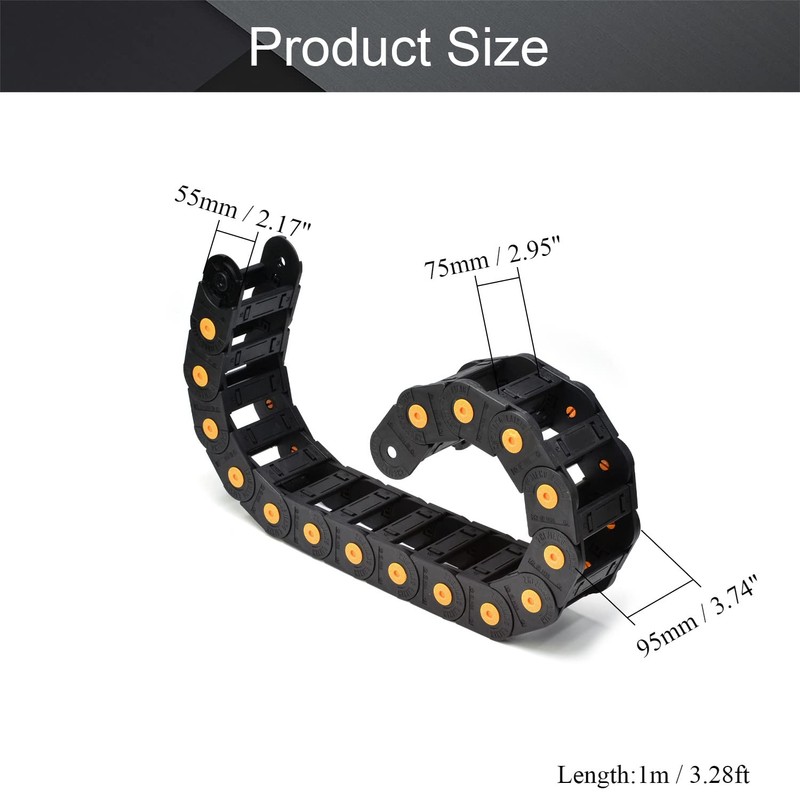 Fielect Drag Chain Cable Carrier Open Type with End Connectors