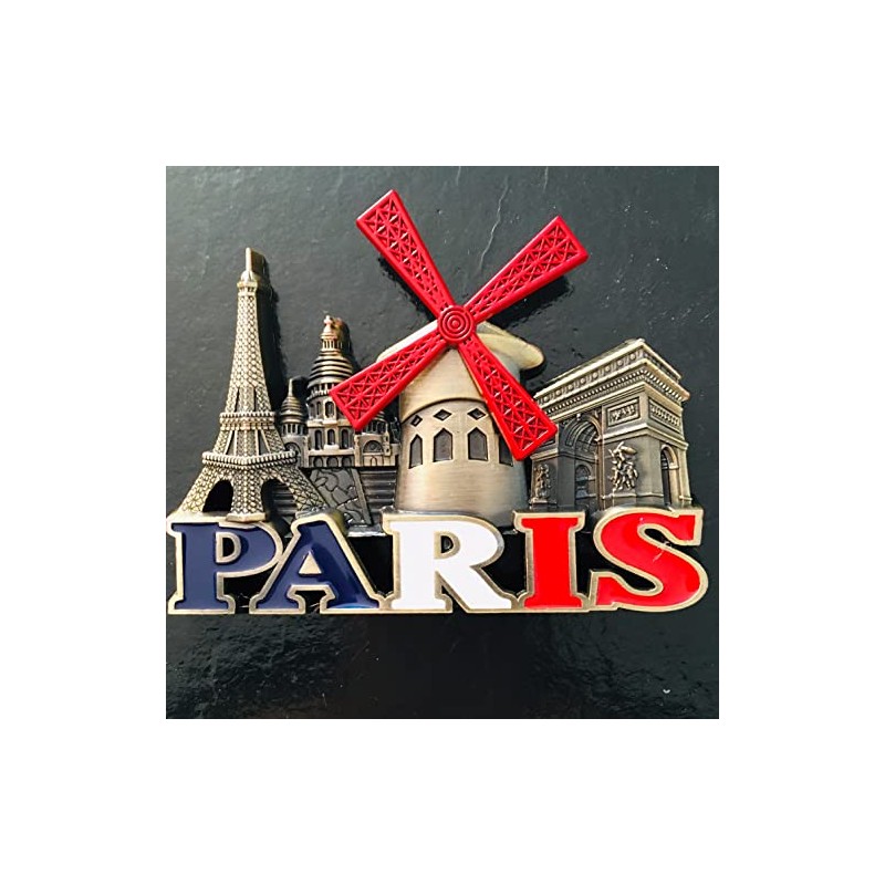 Le Moulin Tourne Magnet Paris Eiffel Tower - Red Mill