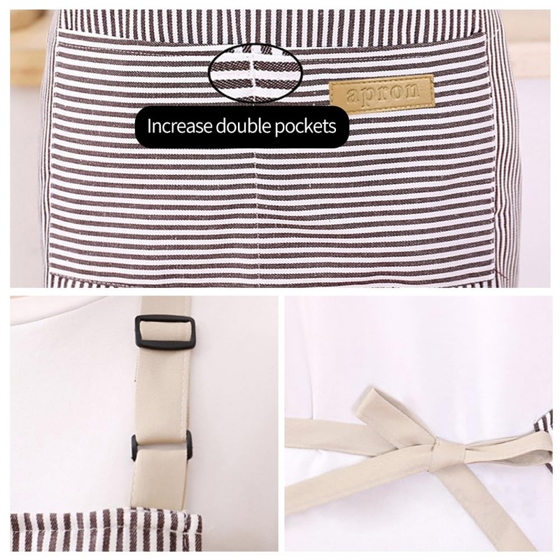 2 Pack Kitchen Waterproof Cooking Aprons, Adjustable Bib Soft Chef