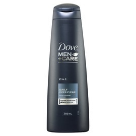 Dove Men's Hair Shampoo, Daily Deep Clean 2 in 1, 300ml
