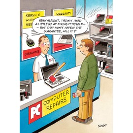 Humorous Greeting Card (LD9576) - Humour/Birthday - Computer Repairs - Rainbow Cards - from the 'The Funny Side Of Life' range