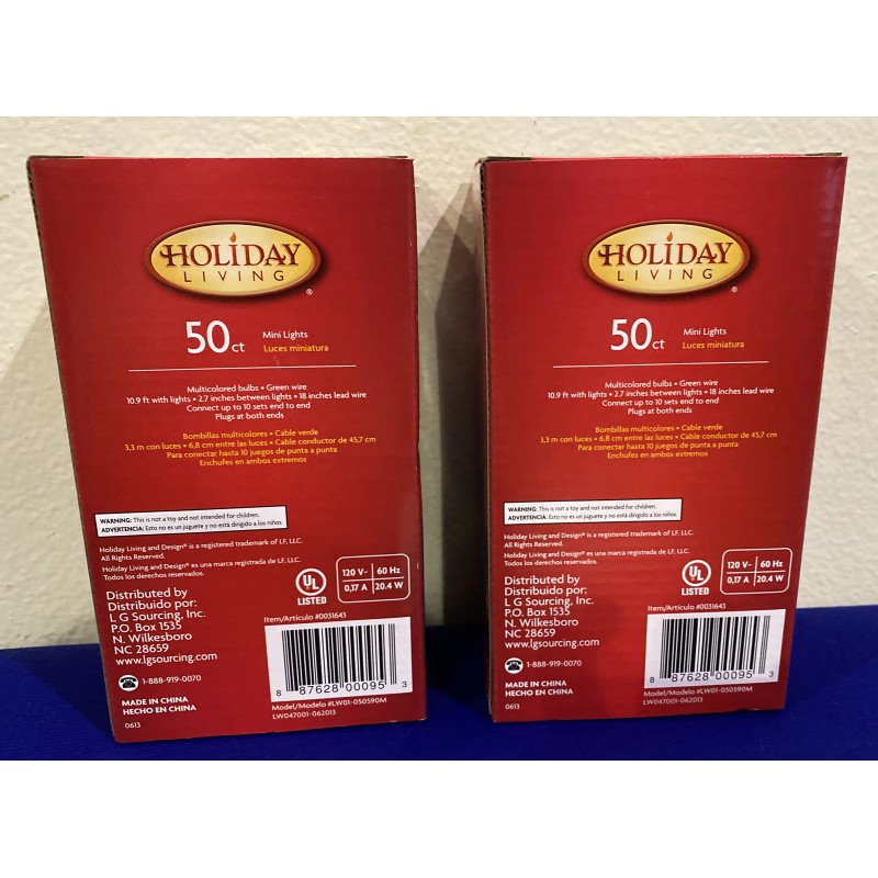 Holiday Living 2 Boxes HOLIDAY LIVING 50CT (100 Total) MULTI