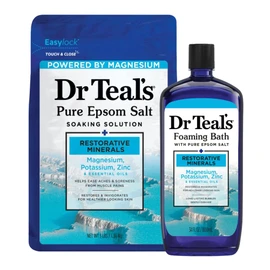 Dr Teal's New 2025 Restorative Minerals | Pure Epsom Salt Soak, 3 lbs. and Foaming Bath, 34 Fl Oz (Restorative Minerals Salt + Foaming Bath)