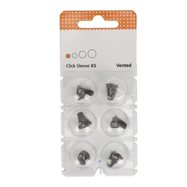 6pcs Click Sleeve Vented Silicone Anti Static Washable Sound Amplifier Click Sleeve Accessory Black XS