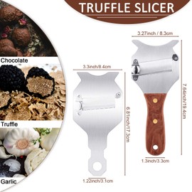 Patelai 2 Pieces Truffle Slicer Shaver Stainless Steel Cheese Chocolate Truffle Shaver Cutter Grater Curler with Adjustable Blade Rosewood Handle for Kitchen Supplies