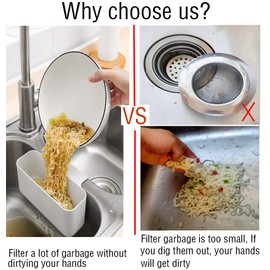 Sink Strainer Drain Basket Kitchen Sink Trash Food Catcher Waste Leftovers Garbage Strainer Faucet Hanging Triangle Over Corner Sink Trash Bag Strainer