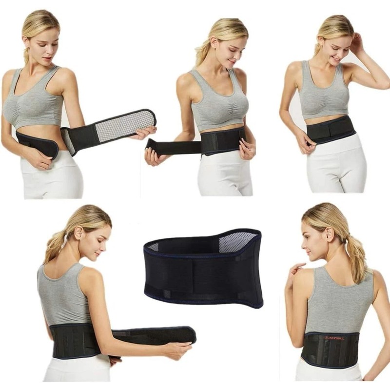 KABRAR Thermal Magnetic Therapy Lumbar Support Belt Lower Back Brace