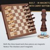 2 in 1 Magnetic Wooden Chess and Checkers Board Game