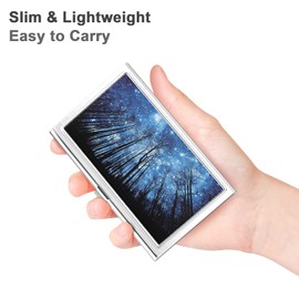 Rouidr Metal Business Card Holder, Slim & Compact, Starry Sky, Unisex