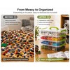 Transparent Plastic Storage Box with Green Drawer Portable Storage Organizer