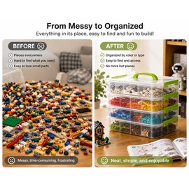 Transparent Plastic Storage Box with Green Drawer Portable Storage Organizer