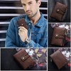 Mens Wallet Leather -Mens Genuine Leather RFID Blocking Trifold Double