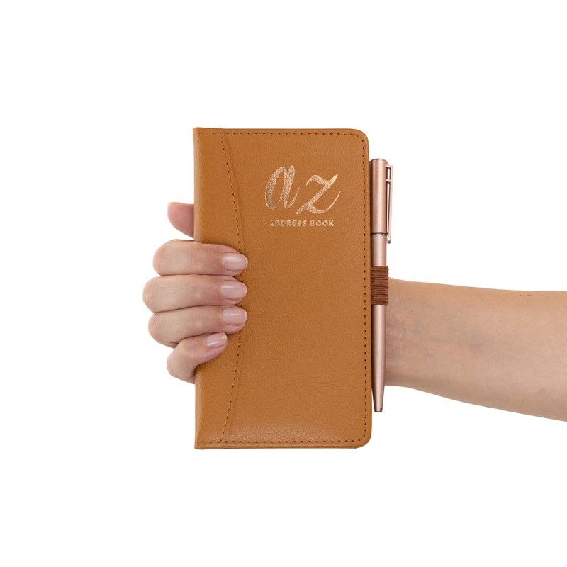 Address Book A-Z Grey Index Hard Back Cover Slim Address