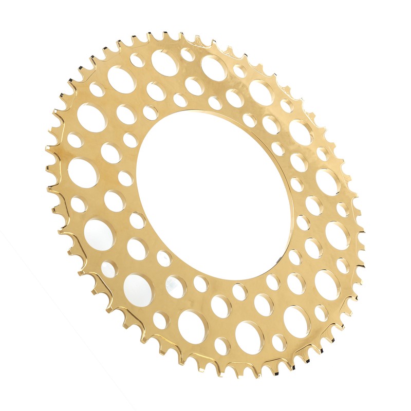Folding Bicycle Chainwheel Smooth Fastness AntiCorrosion Wearproof Bike Chainring(Titanium Gold
