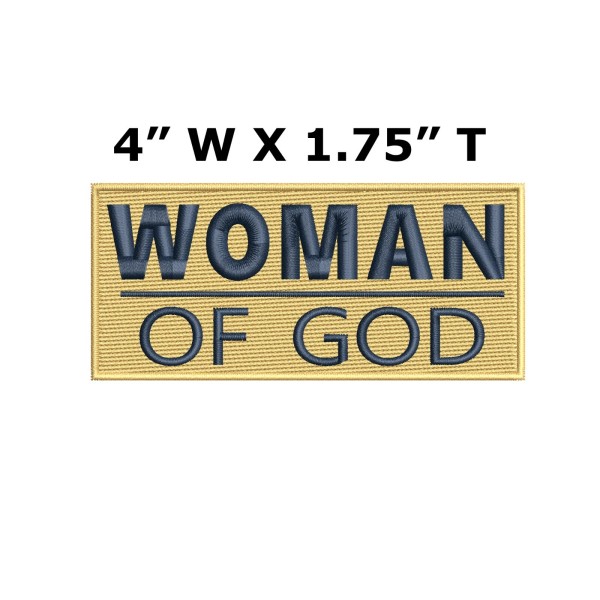 Athena Brands WOMAN OF GOD Patch Embroidered Hook Loop Applique