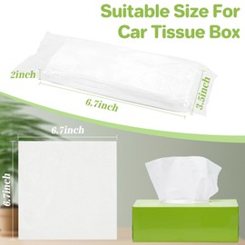 RAINFLOW 4 Packs 200 Car Tissues - Car Tissue Refill 3-Ply 50 Sheets Fit for Visor Napkins Holder Long-Lasting Travel Ultra-Soft and Smooth Gift for Vehicle Owners for Family Road Trips 6.7x6.7 in