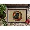 Caroline's Treasures DAC2328MAT Bouvier des Flandres Christmas Flowers Doormat Front