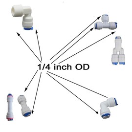Lemoy 1/4" OD Quick Connect Push In to Connect Water Tube Fitting for RO Reverse Osmosis Water Filter Fittings Pack of 30