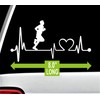Run Guy Heartbeat Lifeline Decal for Car Window BGK1009