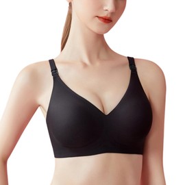 Nursing Bras for Breastfeeding ， Ultra Comfort Maternity Bra，Wireless Pregnancy Bras with Extra Bra Extender Black