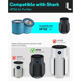 Leemone HP152 HP153 Replacement Filter Compatible with Shark Air Purifier HP150, HP151, HP152, HP153, HP155, UA155, HP152C, HE15FKPET, NeverChange True HEPA with Pet Particle Barrier, 2 Pack
