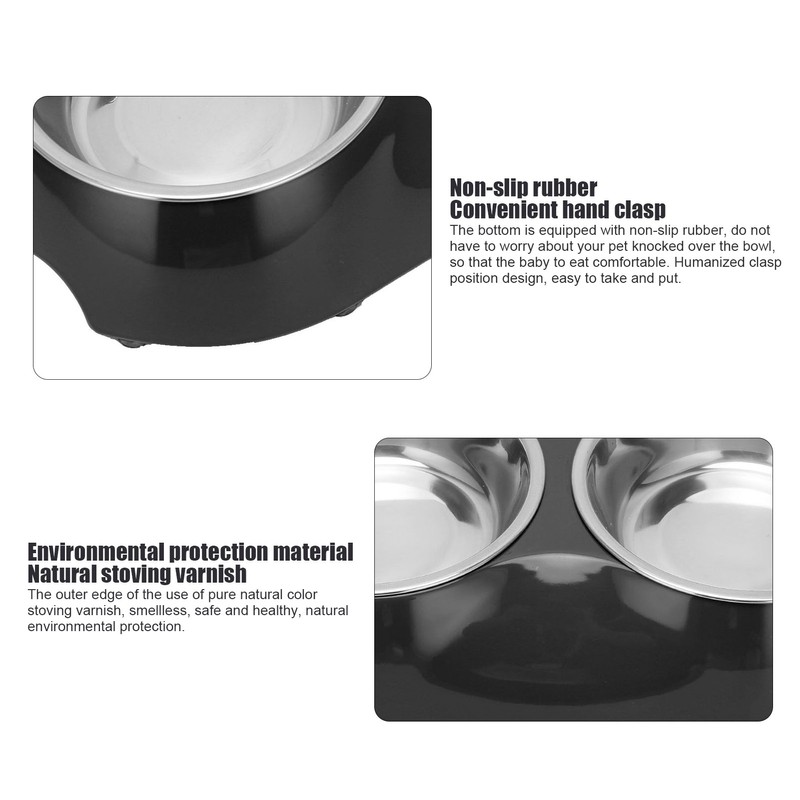 Stainless Steel Nonslip Double Pet Bowls Household Food Water Feeder