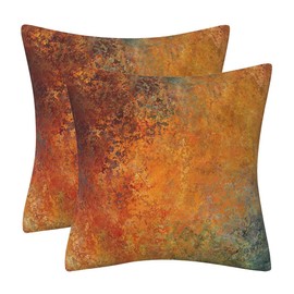 QUALKNOY Set of 2 Velvet Brown Cushion Covers 45 x 45 cm Modern Art Abstract Throw Pillow Case 18"x18" for Living Room Sofa Bed Outdoor Garden Home Decor Pillowcases