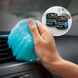 Auto Joe Car Cleaning Gel 2-Pack, Car Cleaning Putty Slime, Car Interior Cleaner, Auto Detailing Kit, Air Vent Keyboard Cleaner, Dust Remover, Car Accessories Gifts for Men Women, 5.6oz