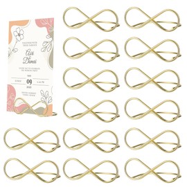16 Pcs Table Place Name Holders, Table Number Holders Stands, 8-Shaped Place Card Holders, Table Number Stands Holder Clips, Menu Card Place Display Holders for Wedding Party Memo Picture Photo