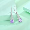 Blaniy Square Princess Cut Dangle Drop Earrings 925 Sterling Silver