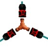 Garden Hose Y Connector, 1/2" Male Quick Connect, 3-Way Splitter,