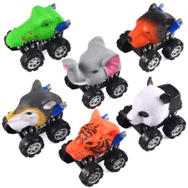 JOYIN Pack of 12 Pre-Filled Easter Eggs with Animals Pull Back Car Toy for Children Boys Gifts, Easter Nest Easter Basket Fillers Party Bags