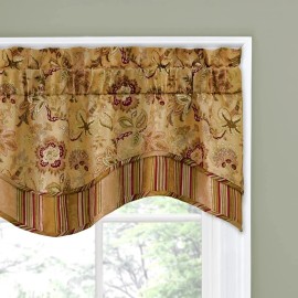 WAVERLY Navarra Farmhouse Scalloped Valance Rod Pocket Window Curtain 52" x 16"