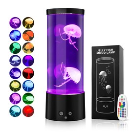 GuardWee Jellyfish Lamp, Jellyfish Aquarium Lamp with 17 Light Effects - Table Lamp Night Light Mood Light with Remote, Jelly Fish Tank Aquarium for Living Room, Christmas Birthday Gifts for Kids